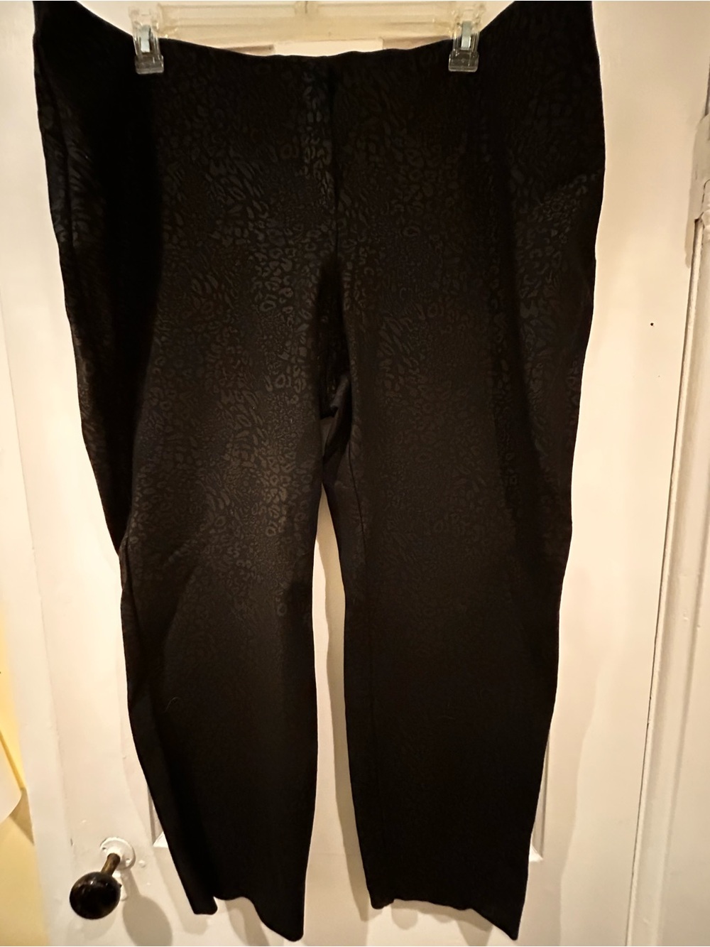Alfani Black Textured Wide-Waistband Pants
